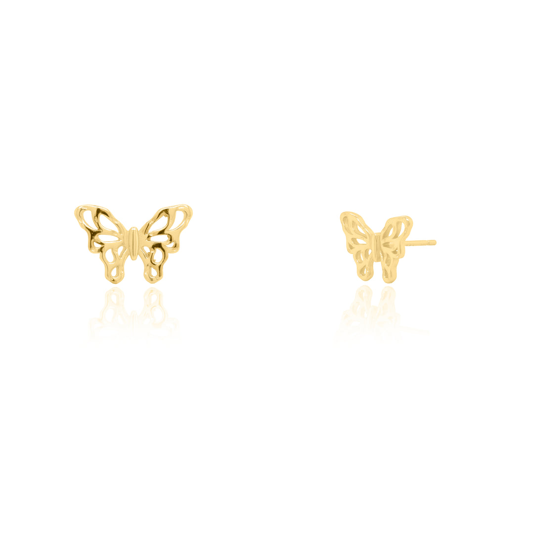 Sterling Silver Cutout Butterfly Stud Earrings