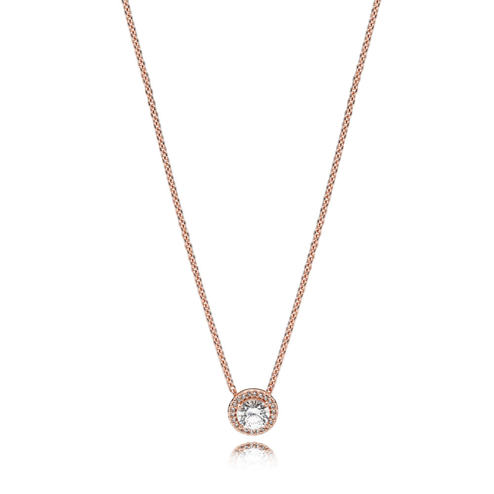 Round Sparkle Halo Necklace