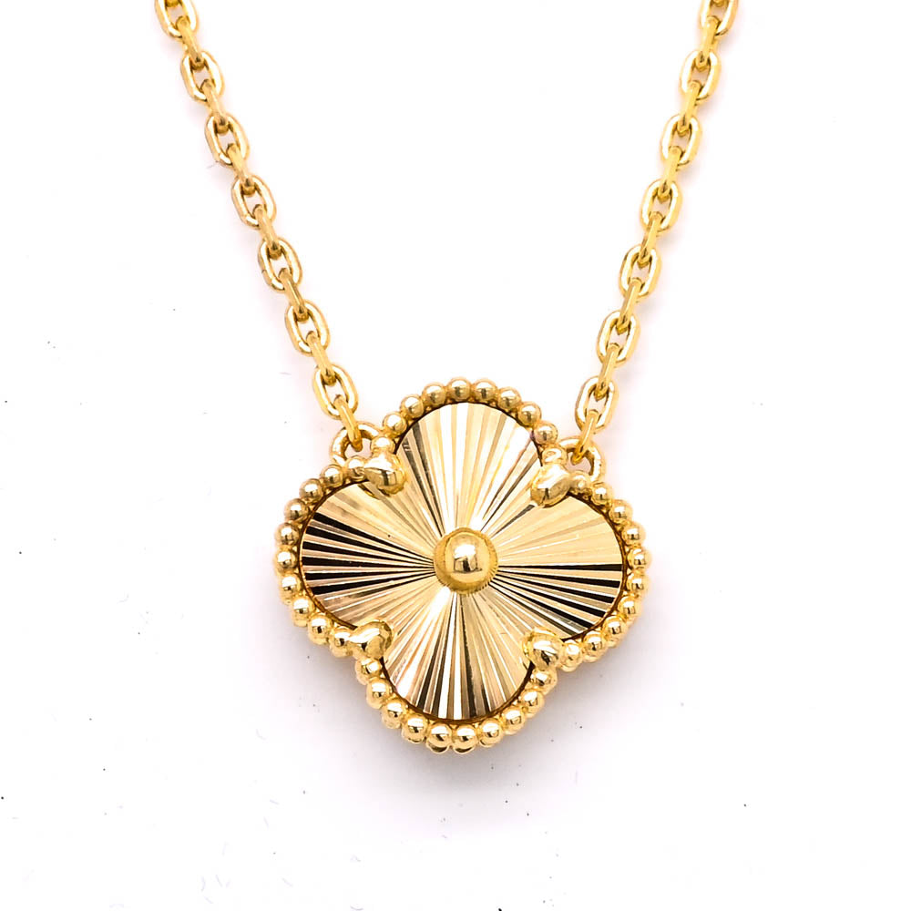 10KT Yellow Gold 18" Single Clover Necklace.