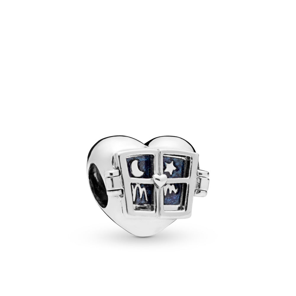 Window Heart, Shimmering Midnight Blue Enamel