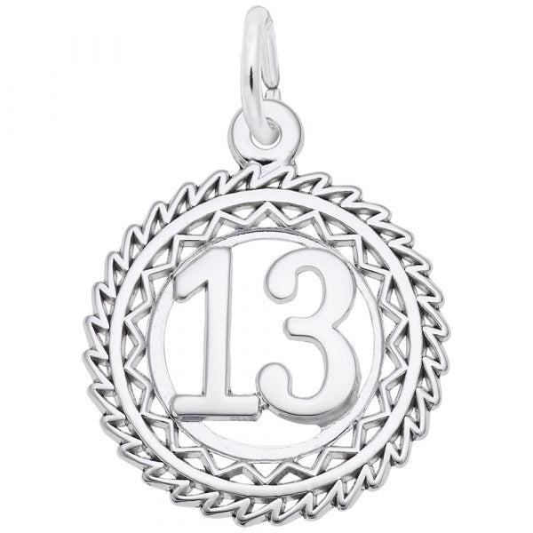 Rembrandt Sterling Silver Number 13 Charm.