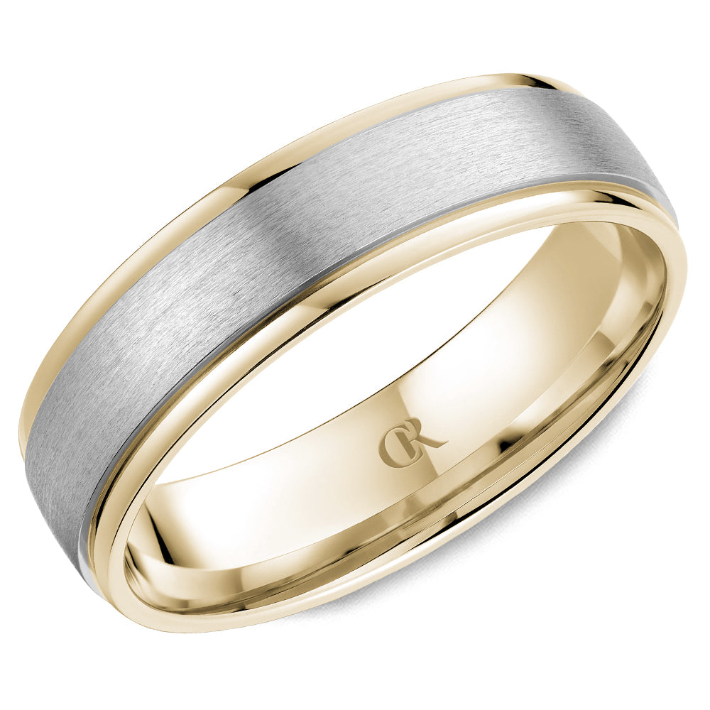 CR Collection 10KT White & Yellow Gold Wedding Band.