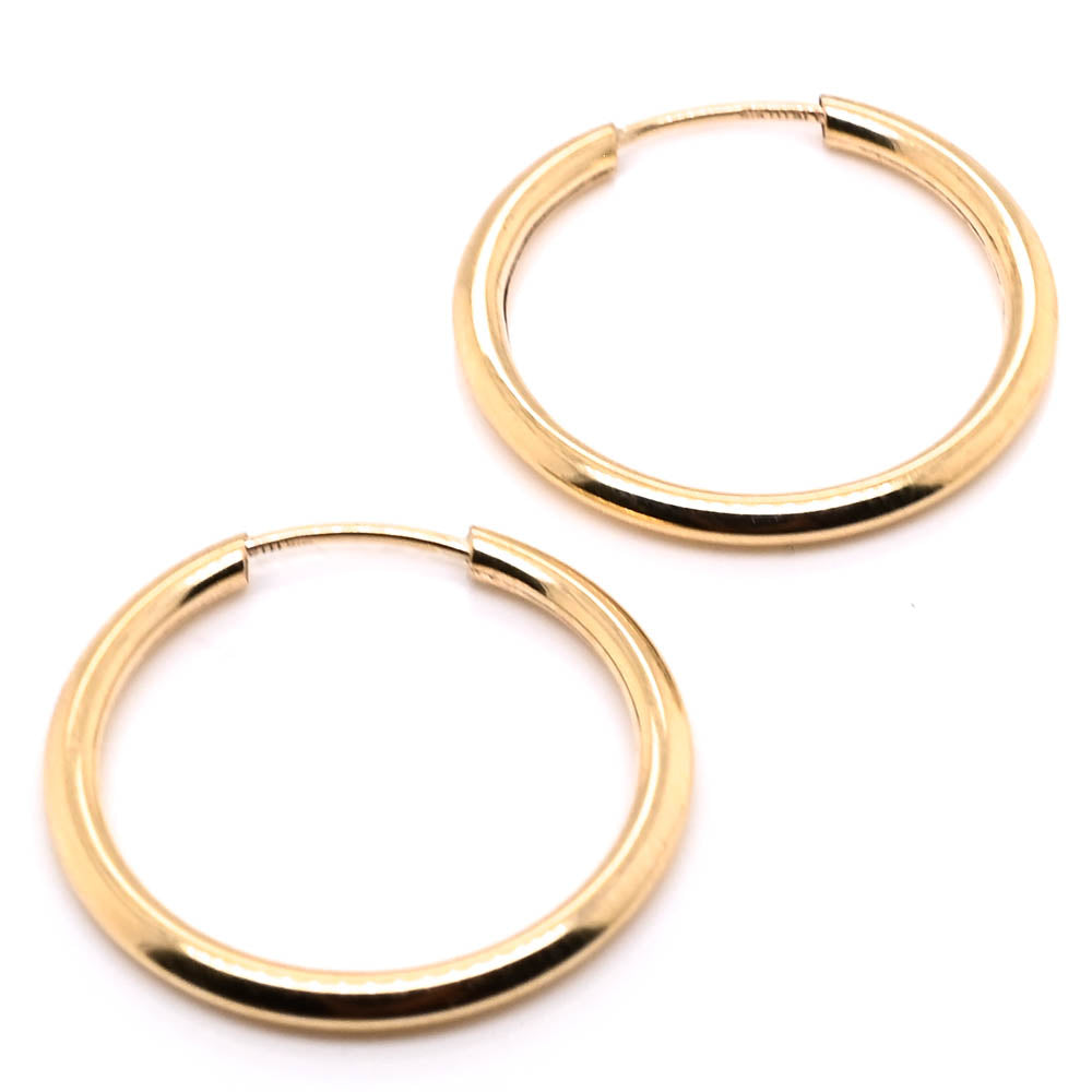 10KT Yellow Gold 10mm Sleeper Earrings.