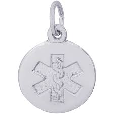 Rembrandt Sterling Silver Medical Symbol Charm.