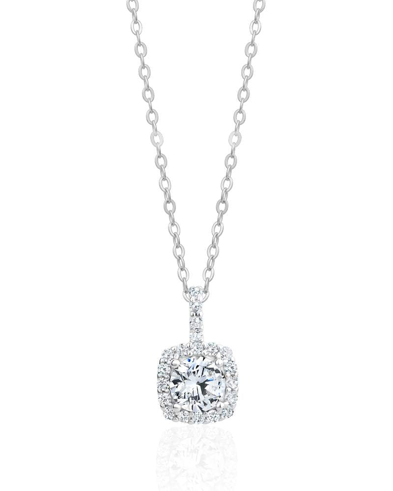Sterling Silver 18" 1.00CT Moissanite Necklace.
