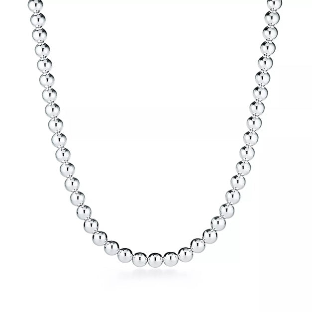 Sterling Silver 18" 6mm Bead Necklace.