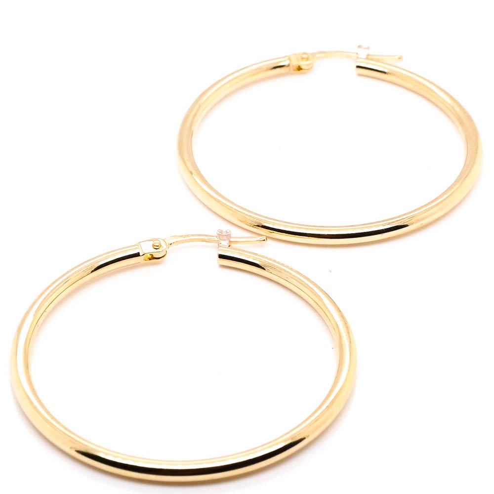 10KT Yellow Gold 30mm Hoop Earrings.