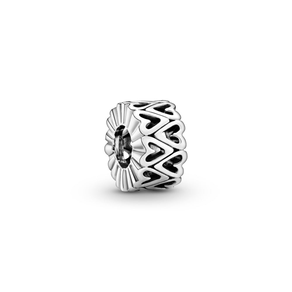 Pandora Openwork Freehand Heart Spacer Charm.
