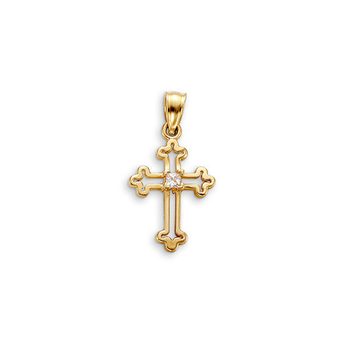 Bella 'Faith' 10KT Yellow Gold and C.Z. Cross.
