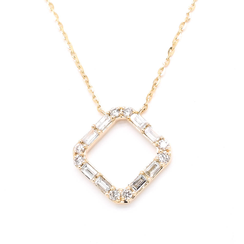 14KT Yellow Gold 18" 0.26CTW Diamond Necklace.