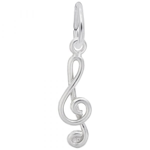 Rembrandt Sterling Silver Treble Clef Small Charm.
