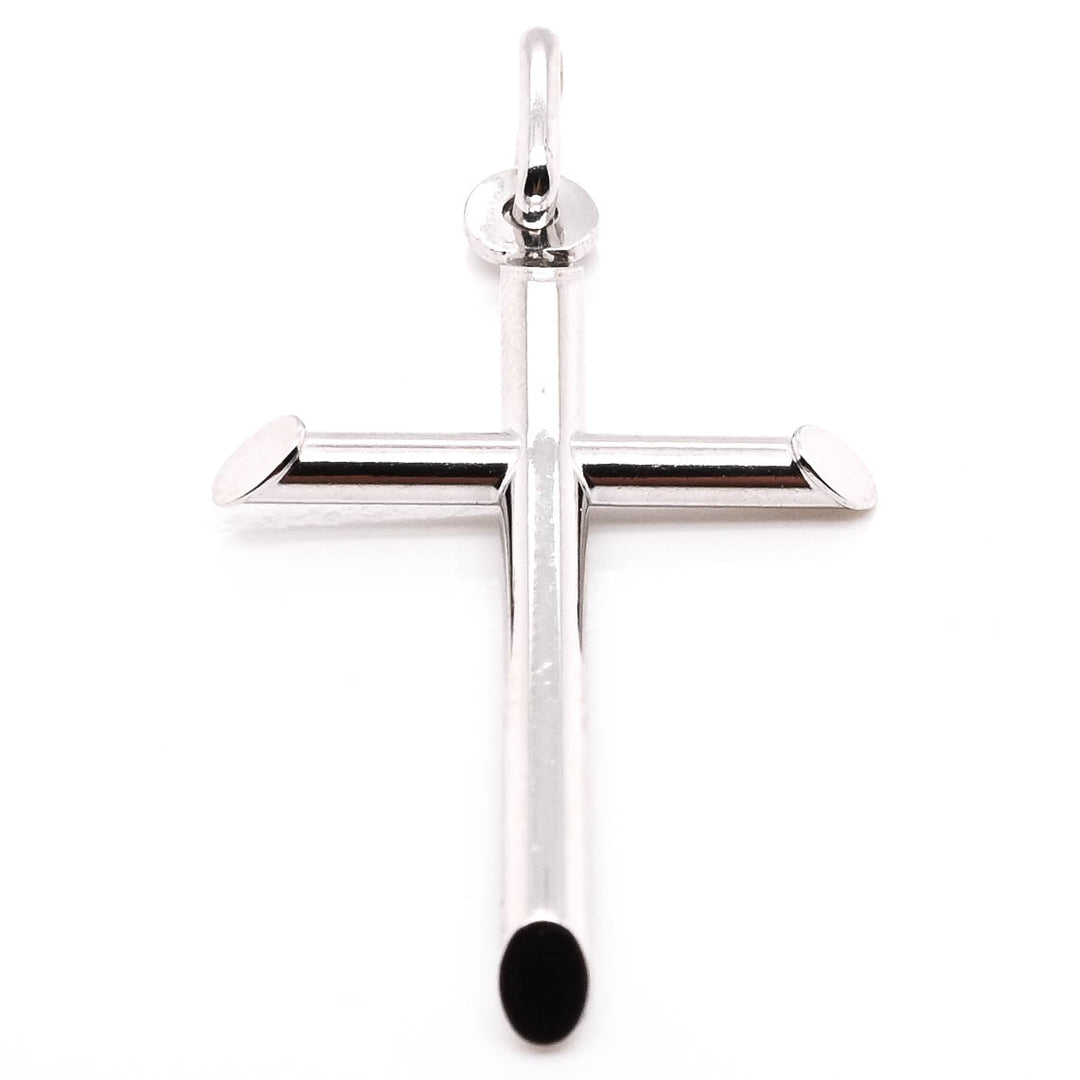 10KT White Gold 38x22mm Cross Pendant.
