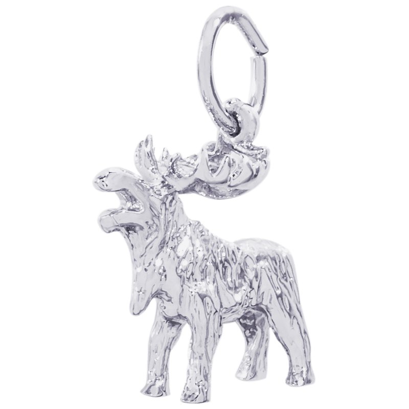 Rembrandt Sterling Silver Moose 3D Charm.