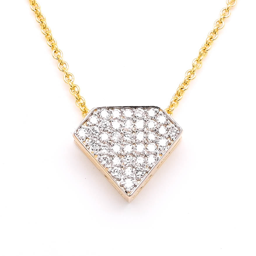 14KT Yellow Gold 18" 0.27CTW Diamond Necklace.