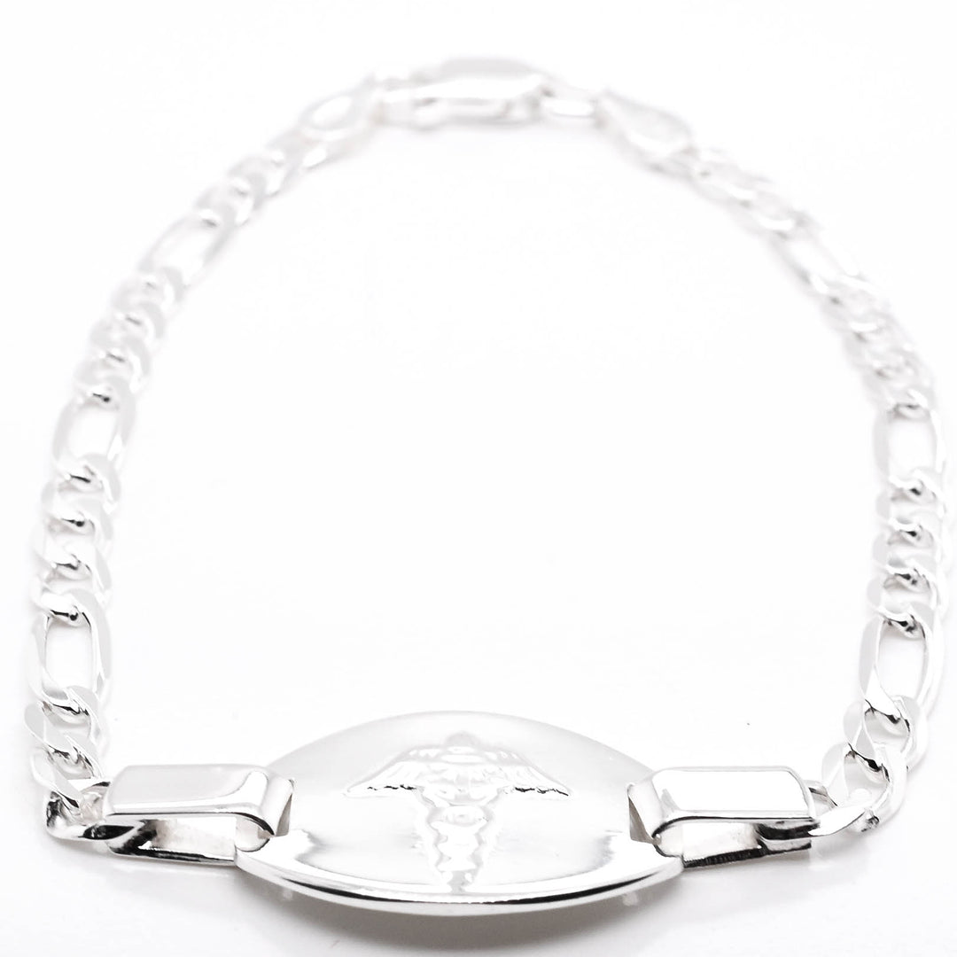 Sterling Silver 7.75" Medical Alert Bracelet.