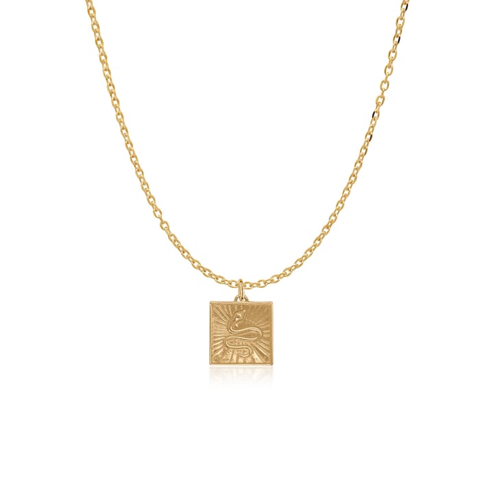 10KT Yellow Gold 18" Square Snake Necklace.