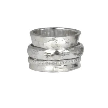 Peace Meditation Ring. Sterling Silver. Size 7.