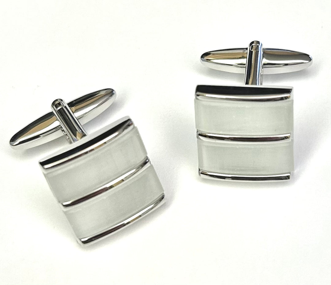 Webber stainless steel Mother of Pearl Cufflinks.