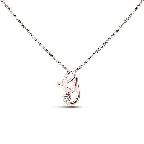 Polar Lights 10KT Rose Gold 18" Letter "Y" Initial Necklace.