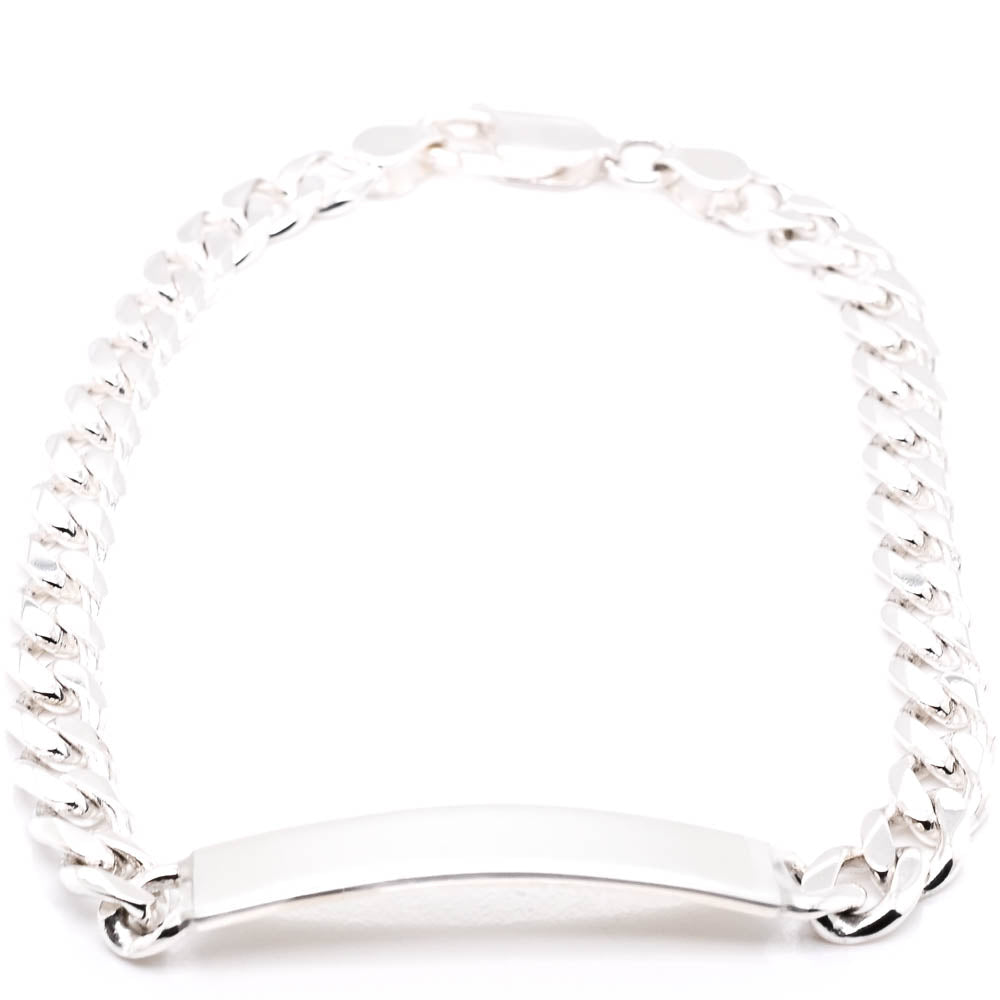 Sterling Silver 9" 7mm Id Plate Bracelet.