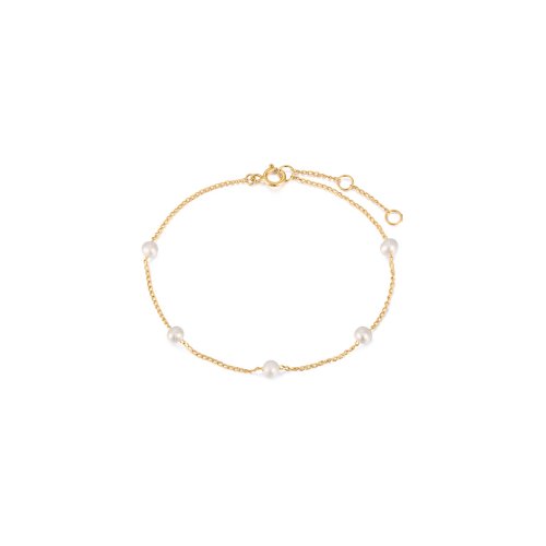 10K Yellow Gold 7.5" 3.5mm Pearl Bracelet.