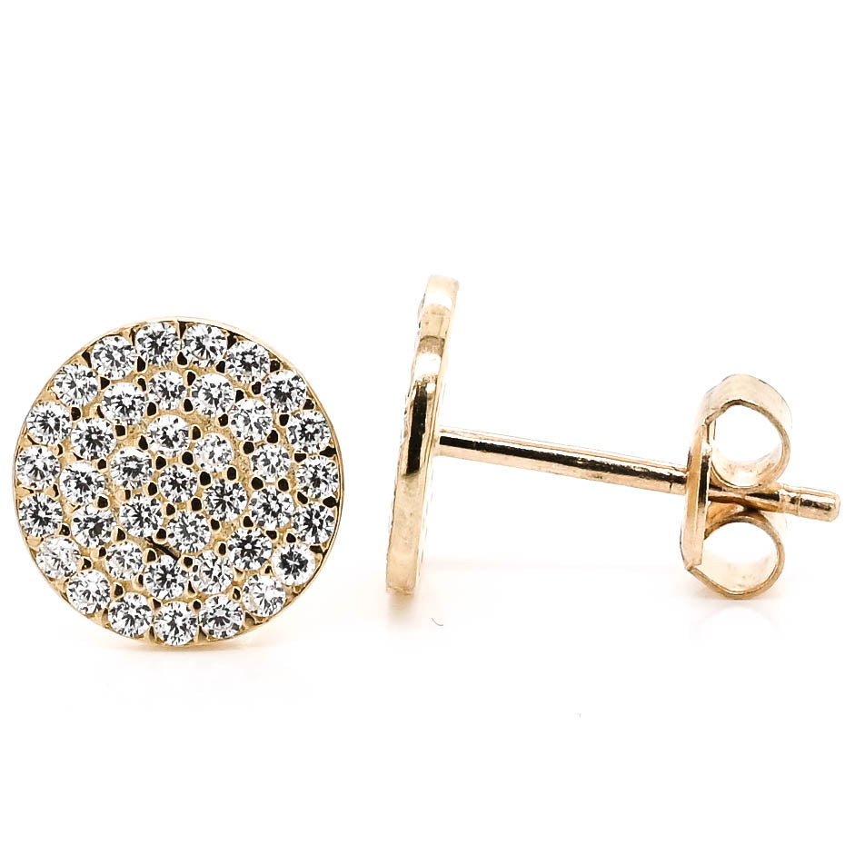 10KT Yellow Gold C.Z Stud Earrings.