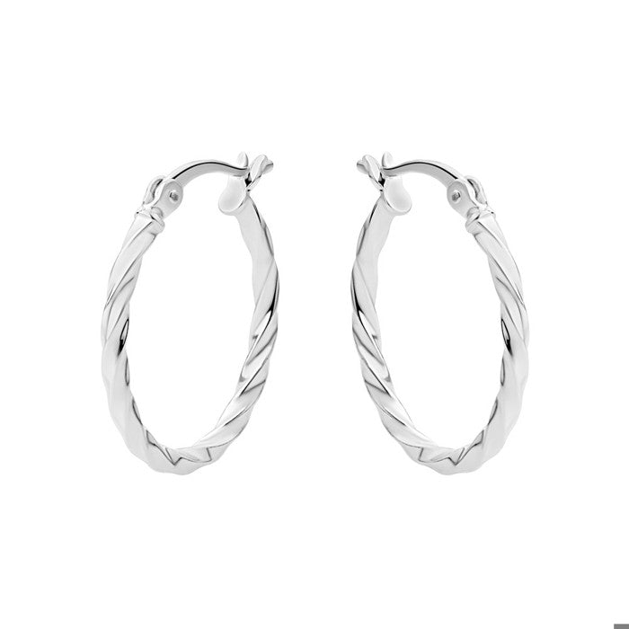 Sterling silver 14mm Oval Tube Hoops.