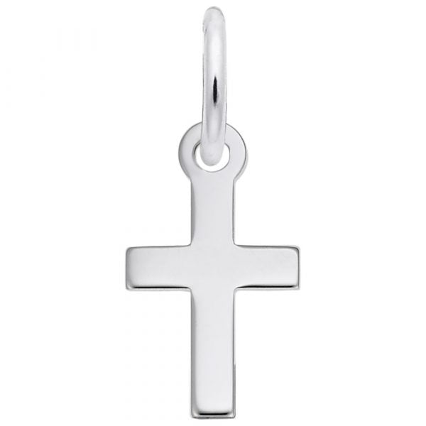 Rembrandt Sterling Silver Cross Small Plain Charm.