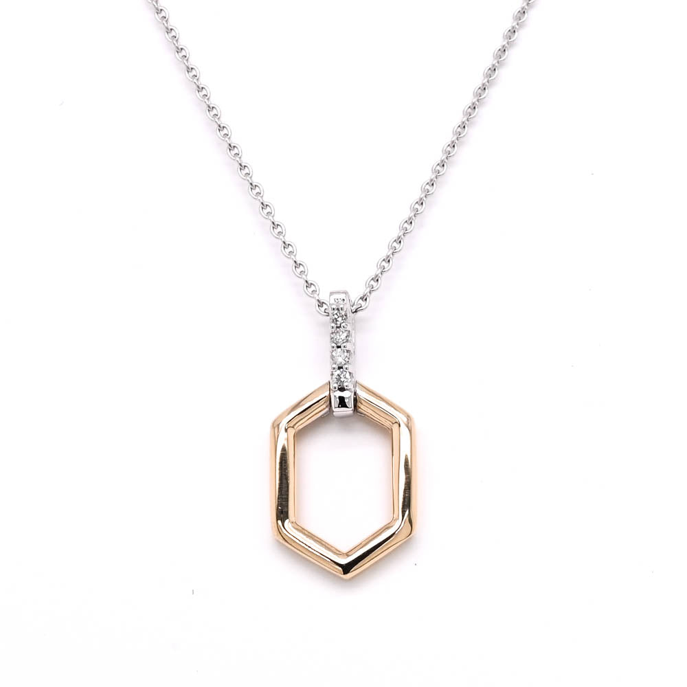 10KT White & Yellow Gold 18" 0.02CTW Diamond Necklace.