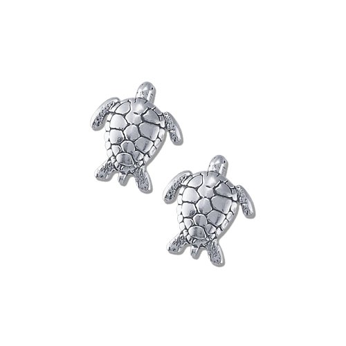 Sterling Silver Turtle Stud Earrings.