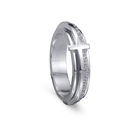 "Haven" Meditation Ring Sterling Silver C.Z. Size: 8
