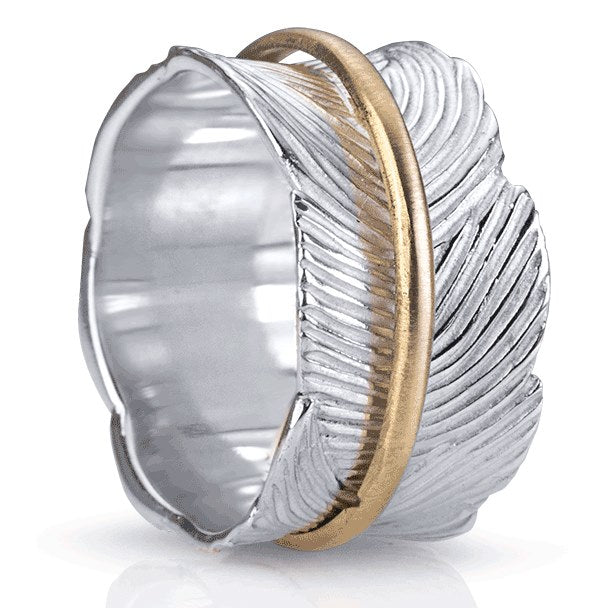 Eden Meditaiton Ring. Sterling Silver and 9KT Gold. Size 7.