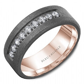 Bleu Royale 14KT Rose Gold & Tantalum 0.45CTW SI G-H Diamond Wedding Band.