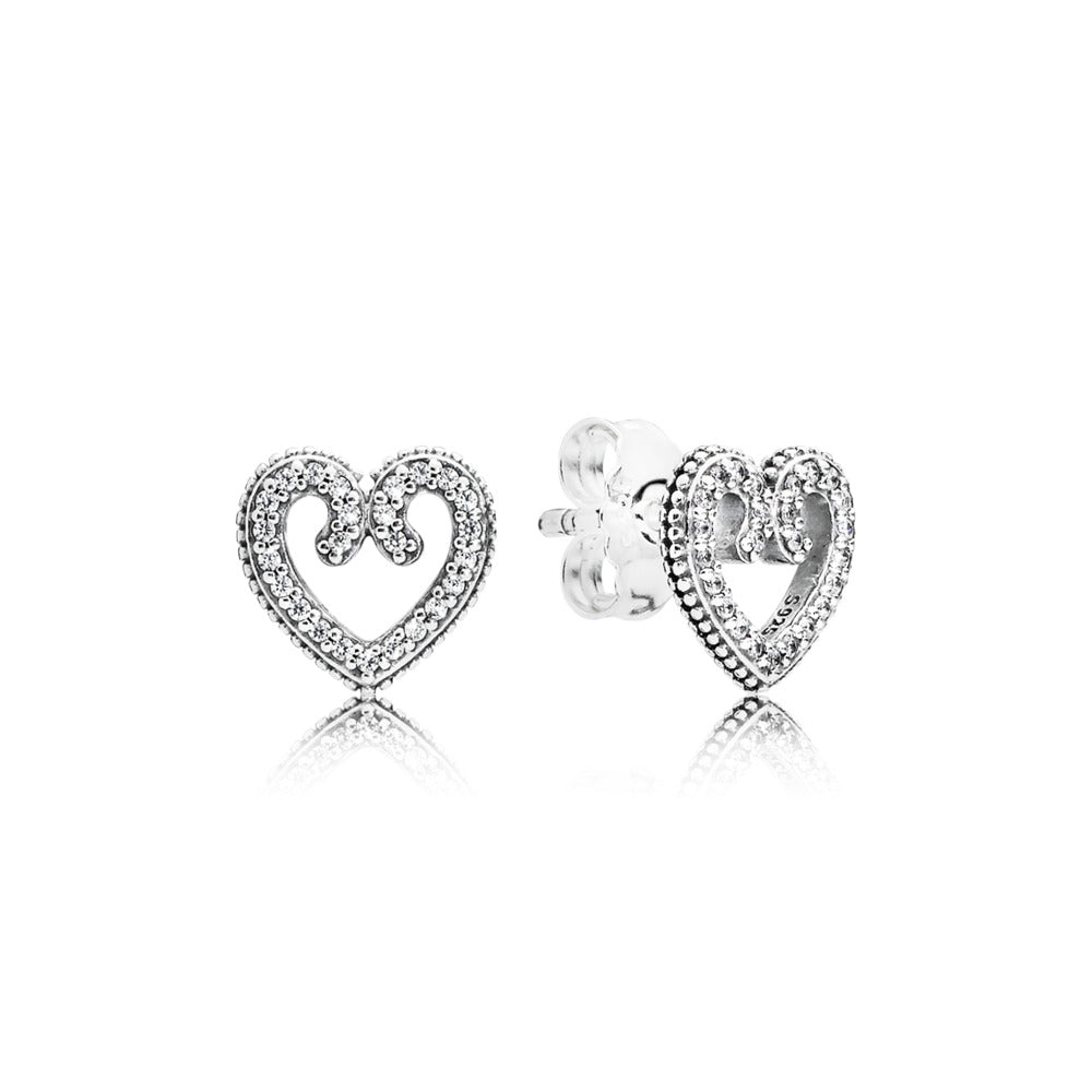 Heart Swirl Stud Earrings