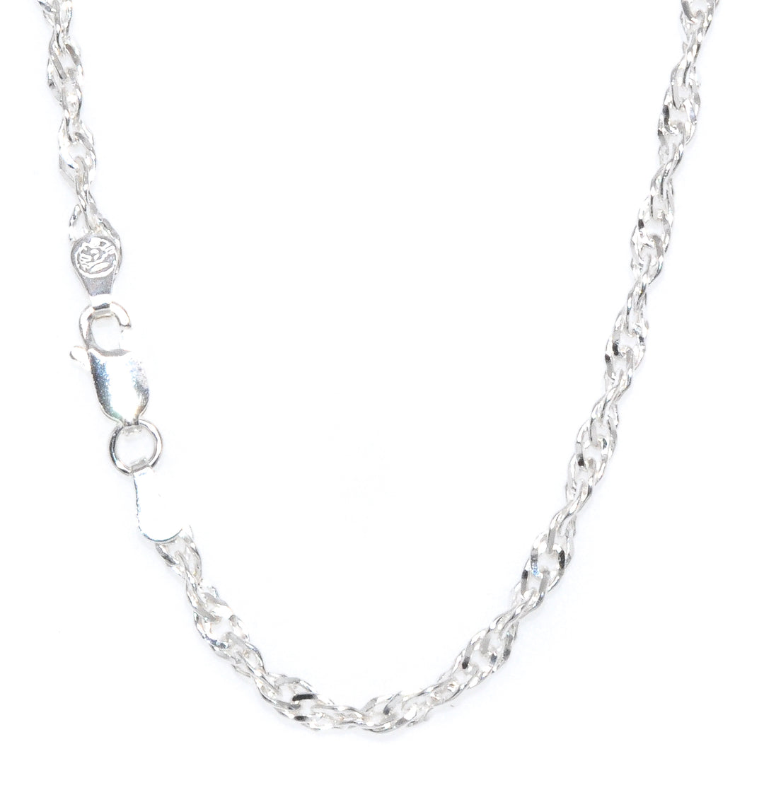 Sterling Silver 22" 2.5mm Singapore Link Chain.