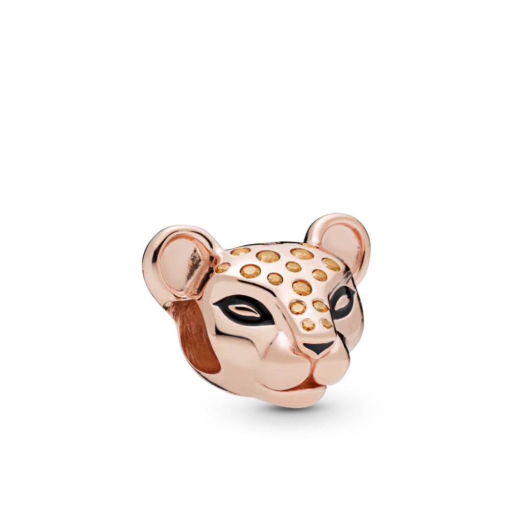 Sparkling Lion Princess, Honey CZ and Black Enamel