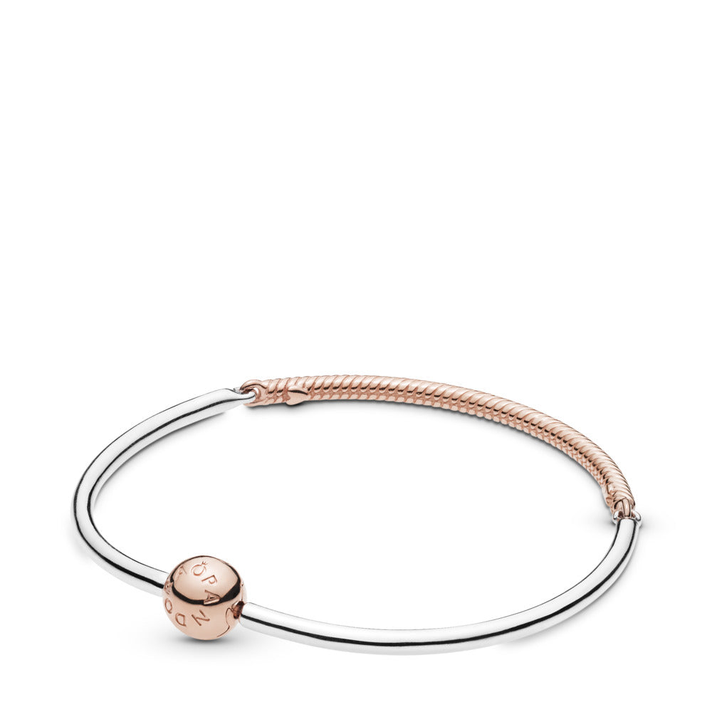 Three-Link Bangle, Sterling Silver & PANDORA RoseTM