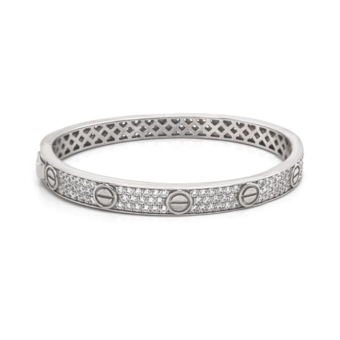 Sterling Silver C.Z Love Bangle.