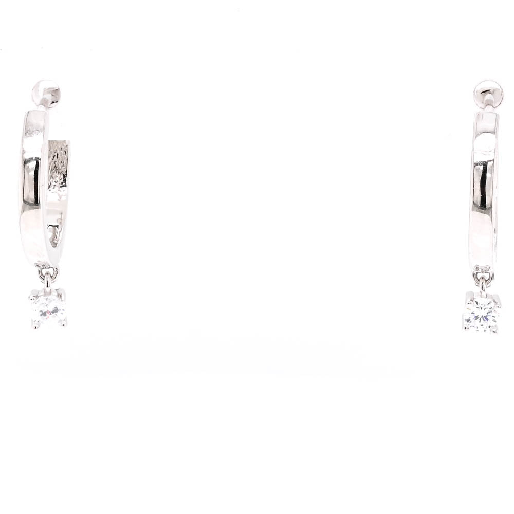 Sterling Silver C.z Dangle Earrings.
