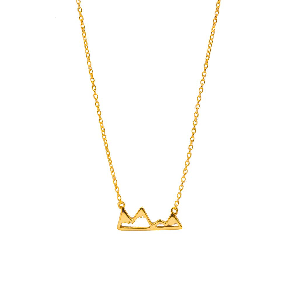 Sterling Silver 17.5" Plain Mountain Necklace