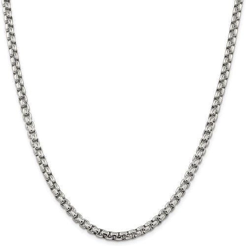Sterling Silver 22" 4.3mm Rounded Box Chain.