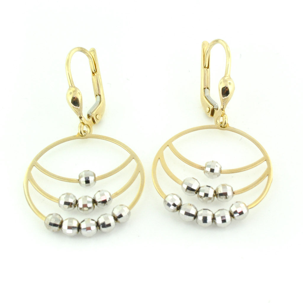 10KT Yellow and White Gold Earrings.