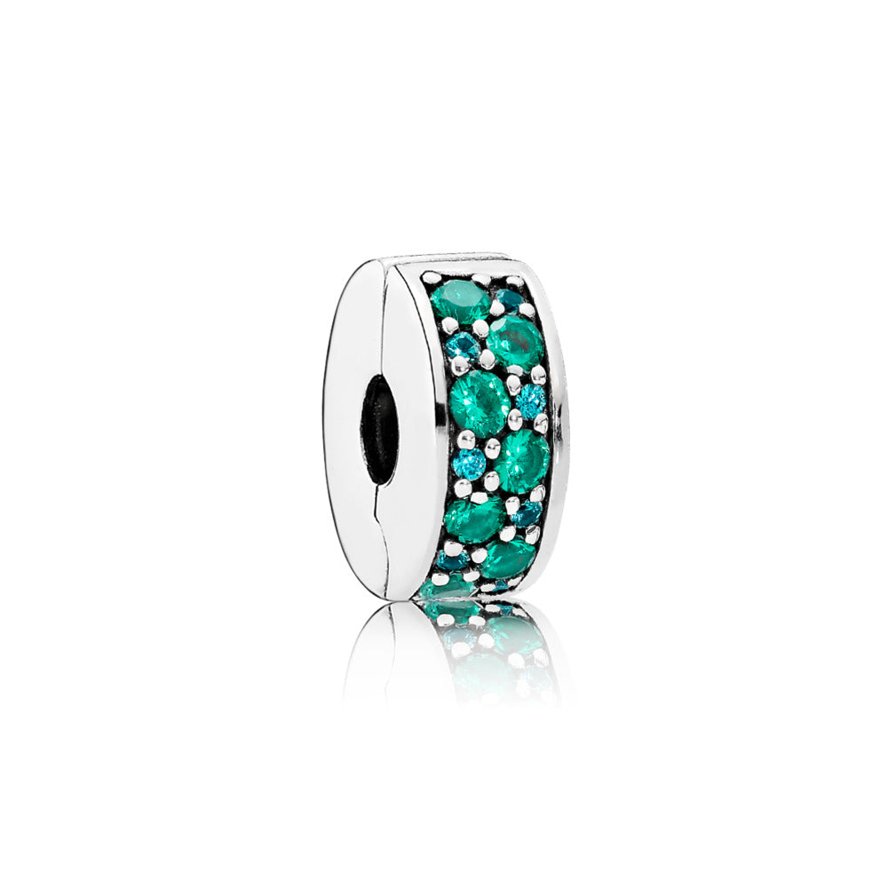 Mosaic Shining Elegance, Multi-Colored Crystals & Teal CZ