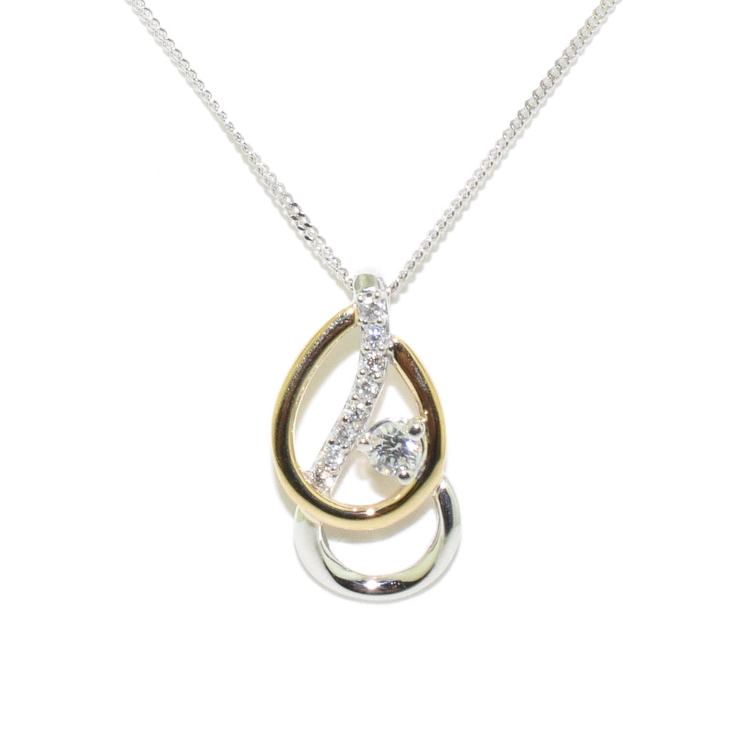 Fire and Ice 10KT White, Yellow Gold 18" 0.11CTW Canadian Diamond Necklace.