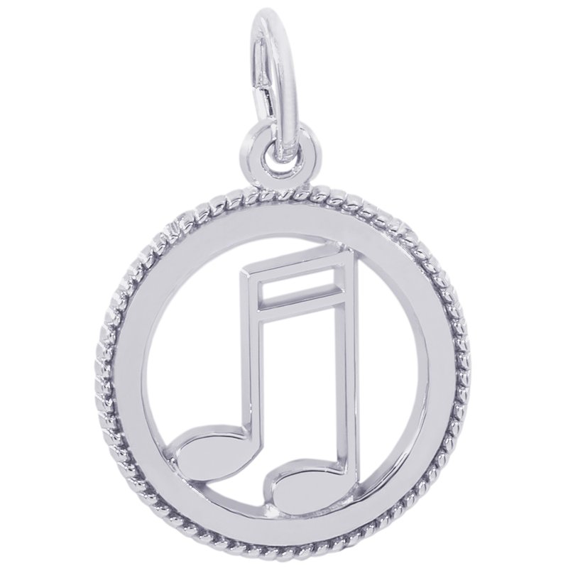 Rembrandt Sterling Silver Music Note in Circle Charm.