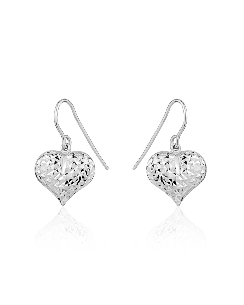 Larus Sterling Silver Heart Dangle Earrings.