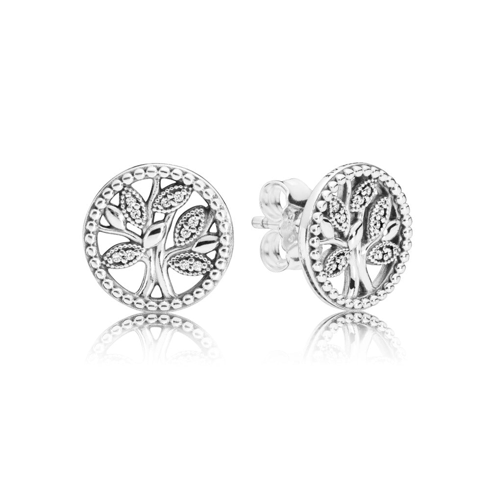 Sparkling Family Tree Stud Earrings