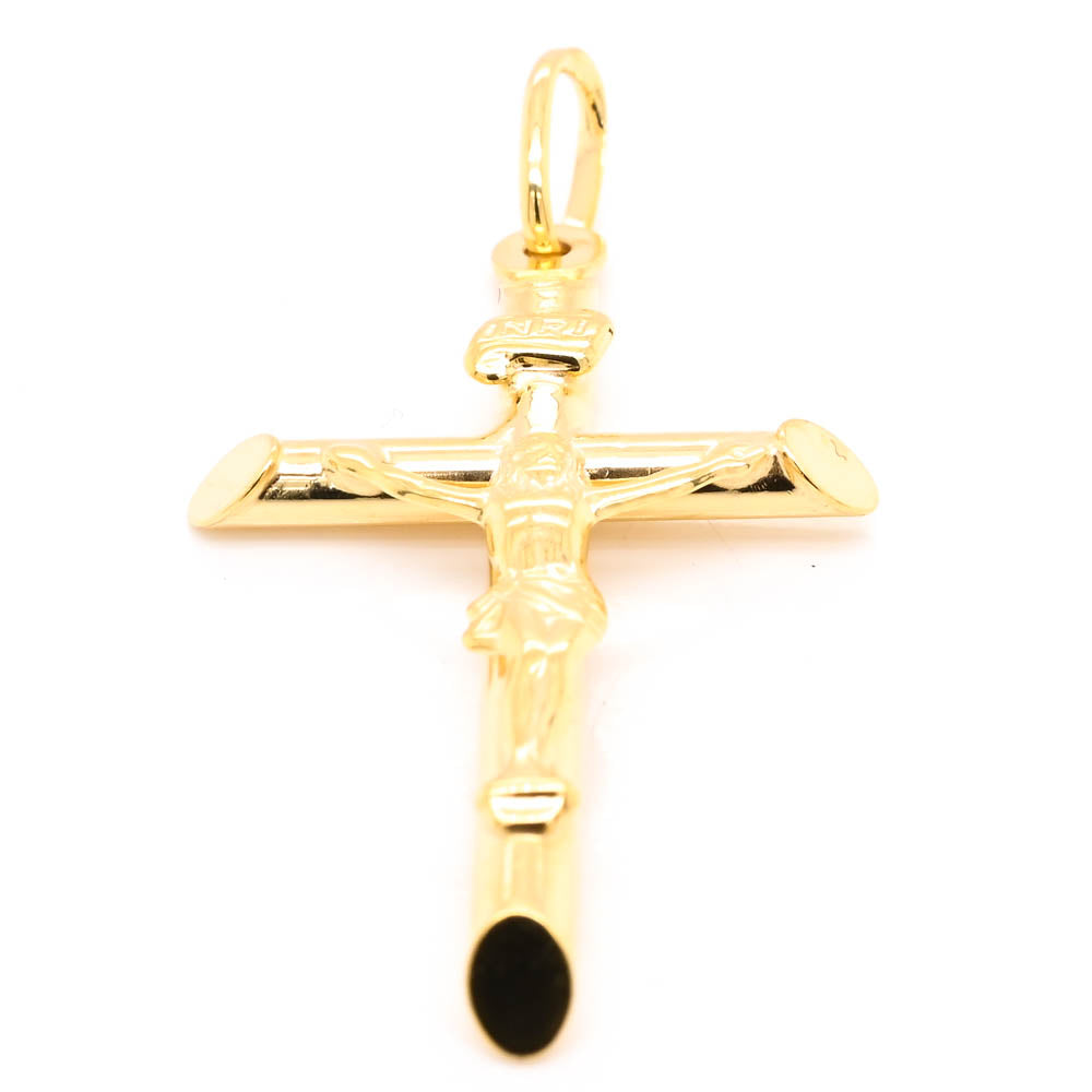 10KT Yellow Gold 35x20mm Crucifix Pendant.