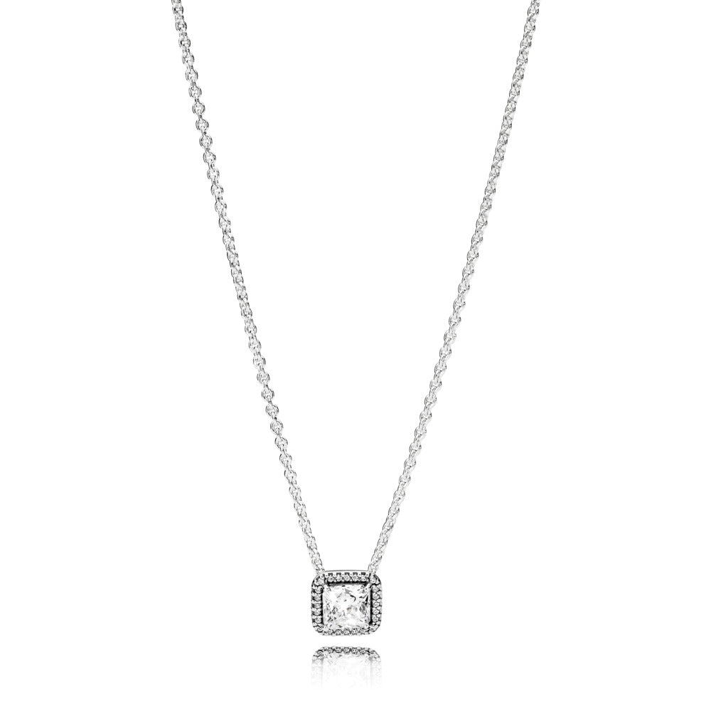 Square Sparkle Halo Necklace