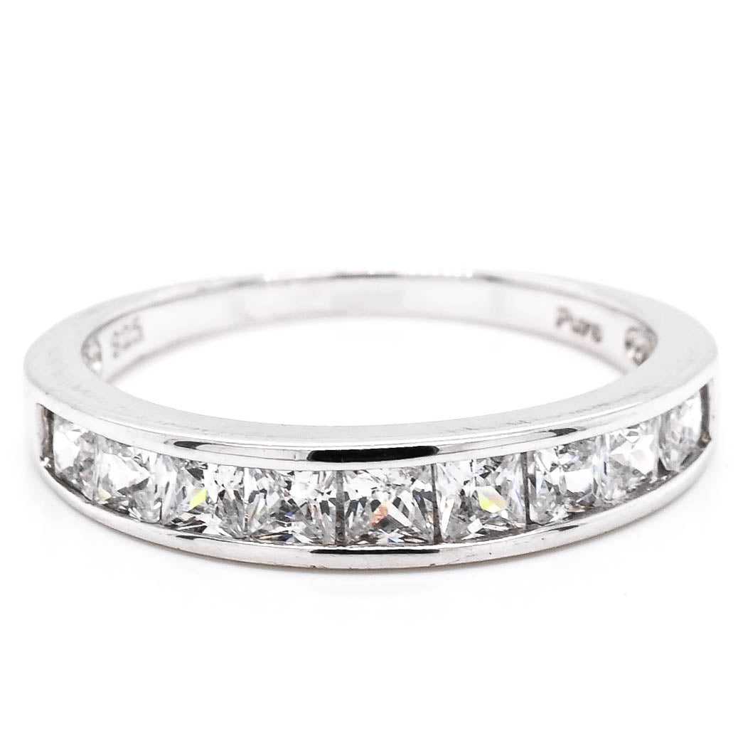 Sterling Silver Princess Cut C.Z Ring